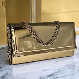 JIMMY CHOO Milla WOC Clutch Gold